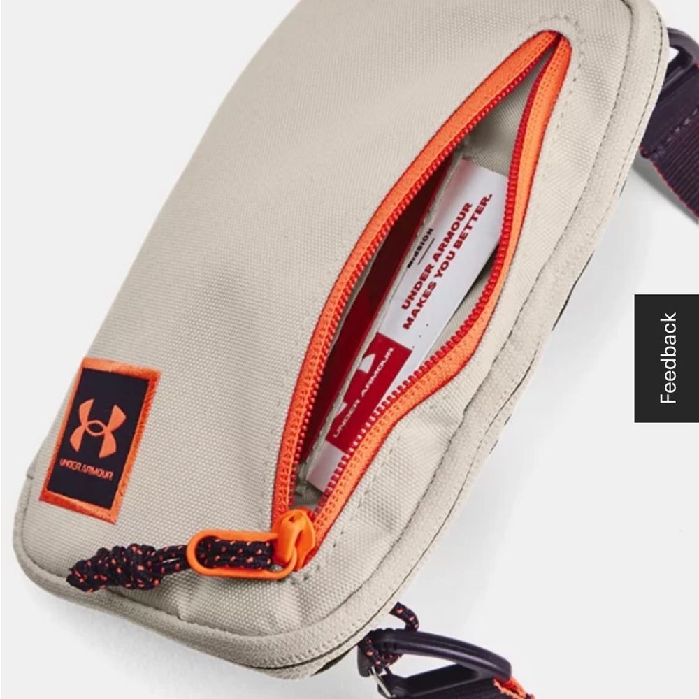 UA Loudon crossbody bag. Cream color and pretty purple.